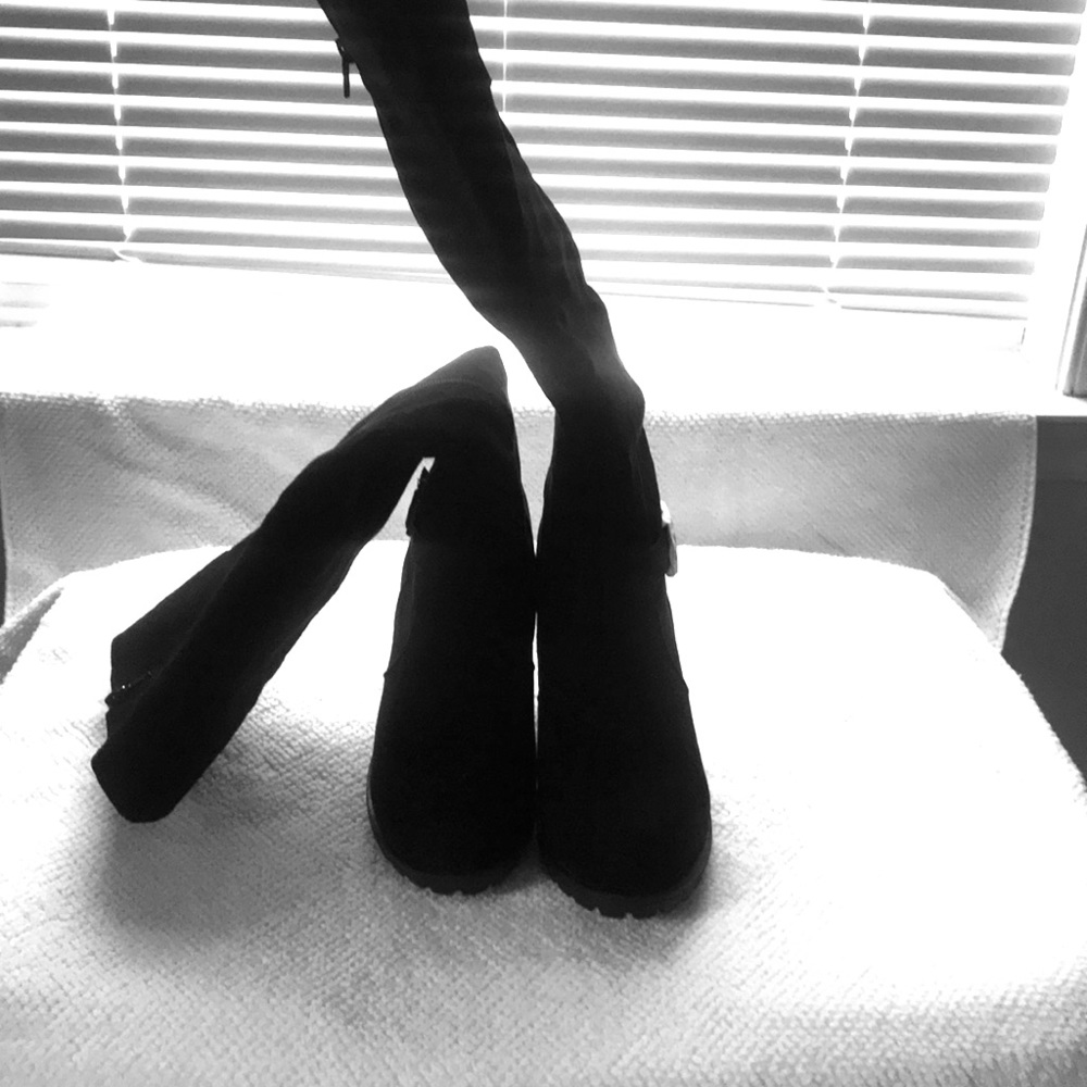 Tall suede boots